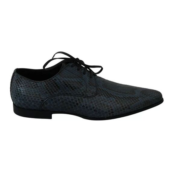 Dolce & Gabbana Blue Python Leather Snakeskin Men's Shoes